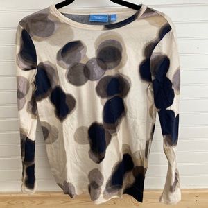 Unique “Tie-Dye” Like Long Sleeve Cotton Top